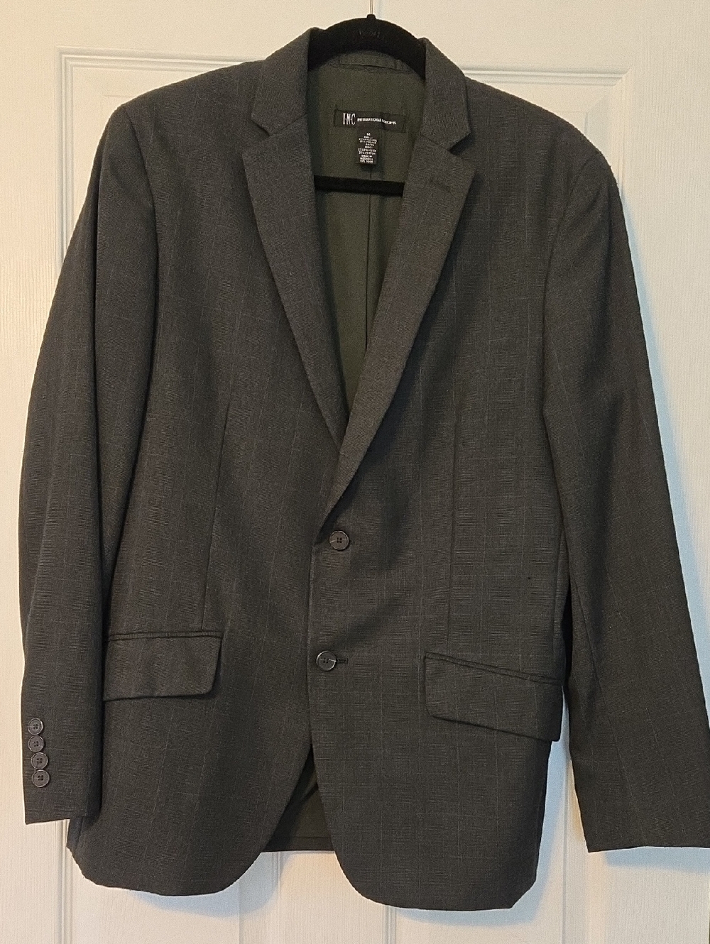 INC International Concepts Dark Gray Two-Button Sport Coat